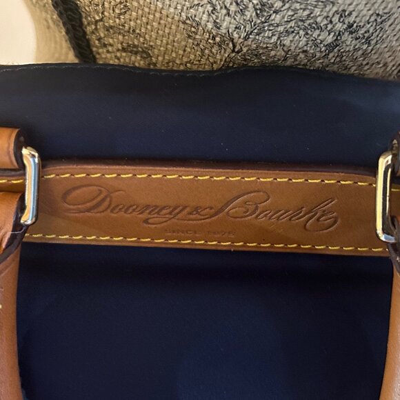 Dooney & Bourke Florentine Vachetta Nylon leather Trim Handbag Satchel Navy - Picture 12 of 15